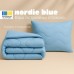 Набір NordicBlue, полуторна ковдра 140 x 210 см та подушка 50 x 70 см, штучний пух, антиалергенний, блакитний, ТМ IDEIA