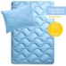 Набір NordicBlue, полуторна ковдра 140 x 210 см та подушка 50 x 70 см, штучний пух, антиалергенний, блакитний, ТМ IDEIA