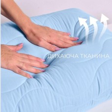 Набір NordicBlue, полуторна ковдра 140 x 210 см та подушка 50 x 70 см, штучний пух, антиалергенний, блакитний, ТМ IDEIA