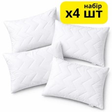 Набір подушок 4 шт 50 x 70 см Nordic Eco акційний із переробленого волокна білій Набір подушок 4 шт 50 x 70 см Nordic Eco акційний із переробленого волокна білій