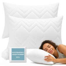 Набір подушок Nordic Comfort+ 50 x 70 см. - 2 шт., білі з блискавкою, антиалергенне волокно + подарунок 200 г. наповнювача