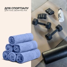 Набір махрових рушників 6 шт, серветки 30 x 30 см, натуральна бавовна 550 г/м2, сині, ТМ IDEIA