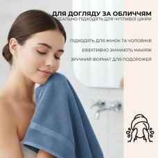Набір махрових рушників 6 шт, серветки 30 x 30 см, натуральна бавовна 550 г/м2, сині, ТМ IDEIA