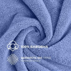 Набір махрових рушників 6 шт, серветки 30 x 30 см, натуральна бавовна 550 г/м2, сині, ТМ IDEIA