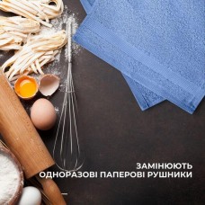 Набір махрових рушників 6 шт, серветки 30 x 30 см, натуральна бавовна 550 г/м2, сині, ТМ IDEIA