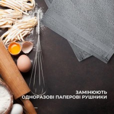 Набір махрових рушників 6 шт, серветки 30 x 30 см, натуральна бавовна 550 г/м2, сірі, ТМ IDEIA