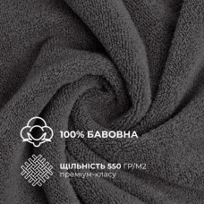 Набір махрових рушників 6 шт, серветки 30 x 30 см, натуральна бавовна 550 г/м2, темно-сині, ТМ IDEIA