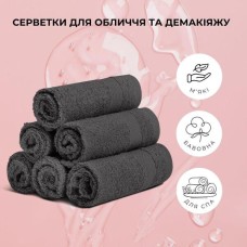 Набір махрових рушників 6 шт, серветки 30 x 30 см, натуральна бавовна 550 г/м2, темно-сині, ТМ IDEIA