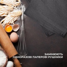 Набір махрових рушників 6 шт, серветки 30 x 30 см, натуральна бавовна 550 г/м2, темно-сині, ТМ IDEIA