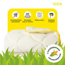 Набір ПОПКОРН IDEIA ковдра 140x200 см + подушка 50x70 см з кукурудзяним наповнювачем, антиалергенний, супер теплий