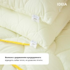Набір ПОПКОРН IDEIA ковдра 140x200 см + подушка 50x70 см з кукурудзяним наповнювачем, антиалергенний, супер теплий