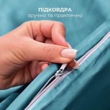 Комплект постільної білизни полуторний, підковдра 145 x 215 см та 2 наволочки 50 x 70 см, преміум сатин, м’ята, ТМ IDEIA