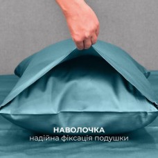 Комплект постільної білизни полуторний, підковдра 145 x 215 см та 2 наволочки 50 x 70 см, преміум сатин, м’ята, ТМ IDEIA