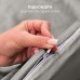 Комплект постільної білизни полуторний, підковдра 145 x 215 см та 2 наволочки 50 x 70 см, преміум сатин, сірий, ТМ IDEIA