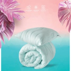 Набір Tropical IDEIA, полуторна ковдра 140 x 210 см + подушка 50 x 70 см, антиалергенний, всесезонний м’ята