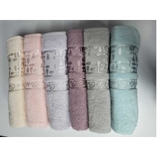 Набір з 2-х махрових рушників обличчя і баня VIP COTTON ECE, баклажан