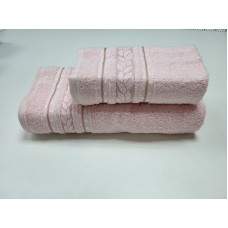 Набір з 2-х махрових рушників обличчя і баня VIP COTTON FILIZ, св.рожевий
