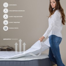 Наматрацник 90 x 200 см, мікрофібра, на гумках по кутах, стьобаний, TM IDEIA