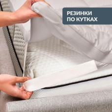 Наматрацник IDEIA ДАБЛ із гумками по кутах 160 x 200 см захисний антиалергенний супер щільний сірий