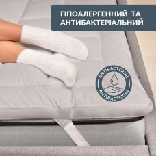 Наматрацник IDEIA ДАБЛ із гумками по кутах 160 x 200 см захисний антиалергенний супер щільний сірий