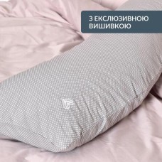 Наволочка для подушки S-Form TM IDEIA 40 x 130 см із блискавкою бязь бавовна горошок на сірому