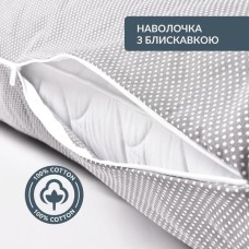 Наволочка для подушки S-Form TM IDEIA 40 x 130 см із блискавкою бязь бавовна горошок на сірому