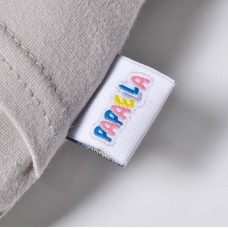 Наволочка на дитячу ортопедичну подушку BabyComfort, 23 x 27 см, трикотаж з вишивкою, сірий беж, ТМ PAPAELLA