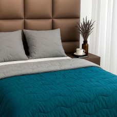 Ковдра Double Face, Зима, 170 x 205 см, двоспальна, силікон, Grey Indian Teal, ТМ ArCloud
