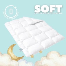 Ковдра дитяча в ліжечко Soft PAPAELLA, 100 x 135 см, штучний пух, антиалергенна, супер м’яка, тепла, біла