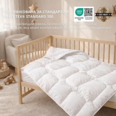 Ковдра дитяча в ліжечко Soft PAPAELLA, 100 x 135 см, штучний пух, антиалергенна, супер м’яка, тепла, біла