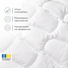 Ковдра літня євро 200 x 220 см, антиалергенна, біла, для дому та готелів, ТМ IDEIA