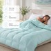 Ковдра літня IDEIA Tropical 140x210 см (полуторна), штучний лебединий пух, легка, гіпоалергенна, блакитна