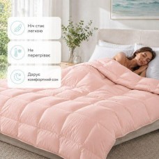 Ковдра літня IDEIA Tropical 140x210 см (полуторна), штучний лебединий пух, легка, гіпоалергенна, рожева
