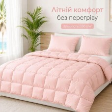 Ковдра літня IDEIA Tropical 140x210 см (полуторна), штучний лебединий пух, легка, гіпоалергенна, рожева