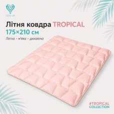 Ковдра літня IDEIA Tropical 175x210 см (двоспальна), штучний лебединий пух, легка, гіпоалергенна, рожева
