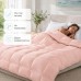 Ковдра літня IDEIA Tropical 175x210 см (двоспальна), штучний лебединий пух, легка, гіпоалергенна, рожева