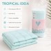 Ковдра літня IDEIA Tropical 200x220 см (євро), штучний лебединий пух, легка, гіпоалергенна, блакитна