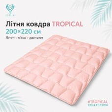 Ковдра літня IDEIA Tropical 200x220 см (євро), штучний лебединий пух, легка, гіпоалергенна, рожева