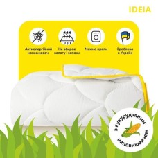 Ковдра ПОПКОРН зимова ТМ IDEIA 200 x 220 см з кукурудзяним наповнювачем біла