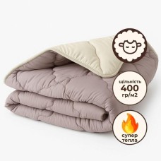 Ковдра зимова тепла Woolly, 175 x 210 см, двоспальна, натуральна овеча вовна 400 гр/м2, бежева, ТМ IDEIA