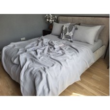 Муслінове покривало Single Grey з натуральної бавовни, ТМ Комфорт-текстиль Муслінове покривало Single Grey з натуральної бавовни, ТМ Комфорт-текстиль