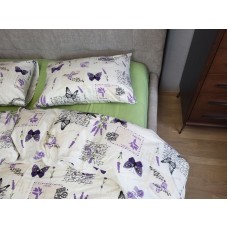 Комплект постільної білизни Листівка/салатовий, Turkish flannel Комплект постільної білизни Листівка/салатовий, Turkish flannel