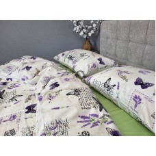 Комплект постільної білизни Листівка/салатовий, Turkish flannel Комплект постільної білизни Листівка/салатовий, Turkish flannel