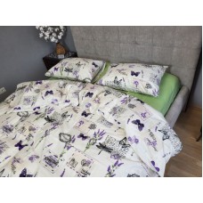 Комплект постільної білизни Листівка/салатовий, Turkish flannel Комплект постільної білизни Листівка/салатовий, Turkish flannel