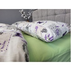 Комплект постільної білизни Листівка/салатовий, Turkish flannel Комплект постільної білизни Листівка/салатовий, Turkish flannel