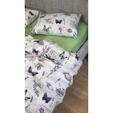 Комплект постільної білизни Листівка/салатовий, Turkish flannel Комплект постільної білизни Листівка/салатовий, Turkish flannel