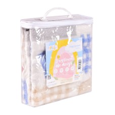 Плед детячий бавовна BABY ТM PAPAELLA 90 x 120 см киця блакитний