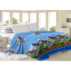 Плед Сонік Їжак Sonic, мікрофібра, 150 x 210 см, полуторний, Велсофт СПЛ-187, ТМ Sofia