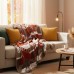 Плед покривало бавовняне Kassandra TM IDEIA 150 x 220 см помаранч