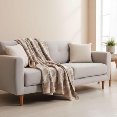 Плед покривало бавовняне Kassandra TM IDEIA 150 x 220 см шахи